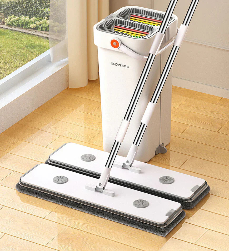 מבצע יום אחרון 55% הנחה🔥2 יחידות סט גדול משודרג של מגב ודלי רצפה שטוחה