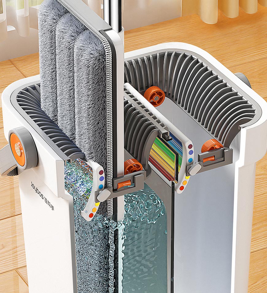 מבצע יום אחרון 55% הנחה🔥2 יחידות סט גדול משודרג של מגב ודלי רצפה שטוחה