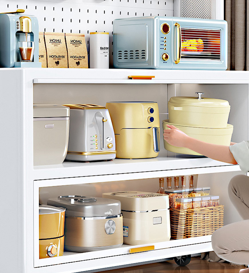 מבצע יום אחרון 59% הנחה🔥ארון אחסון מזווה מטבח מתכת עם קיר לוח עשה זאת בעצמך