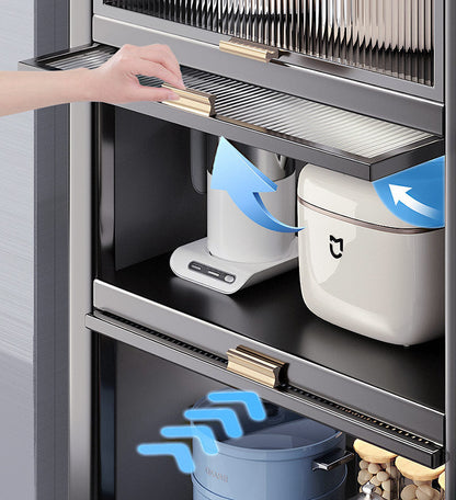 יום אחרון במבצע 49% הנחה🔥6 קומות צר רב תכליתי עמיד בפני אבק ארון אחסון מטבח מתכתי