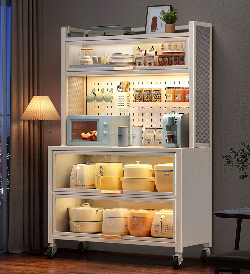 מבצע יום אחרון 59% הנחה🔥ארון אחסון מזווה מטבח מתכת עם קיר לוח עשה זאת בעצמך