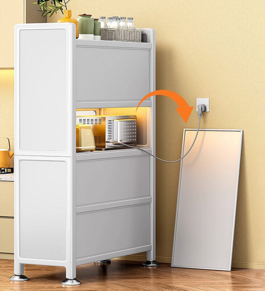 מבצע יום אחרון 82% הנחה🔥ארונות ארגונית אחסון מתכת יציבים 5 קומות עם דלתות שקופות