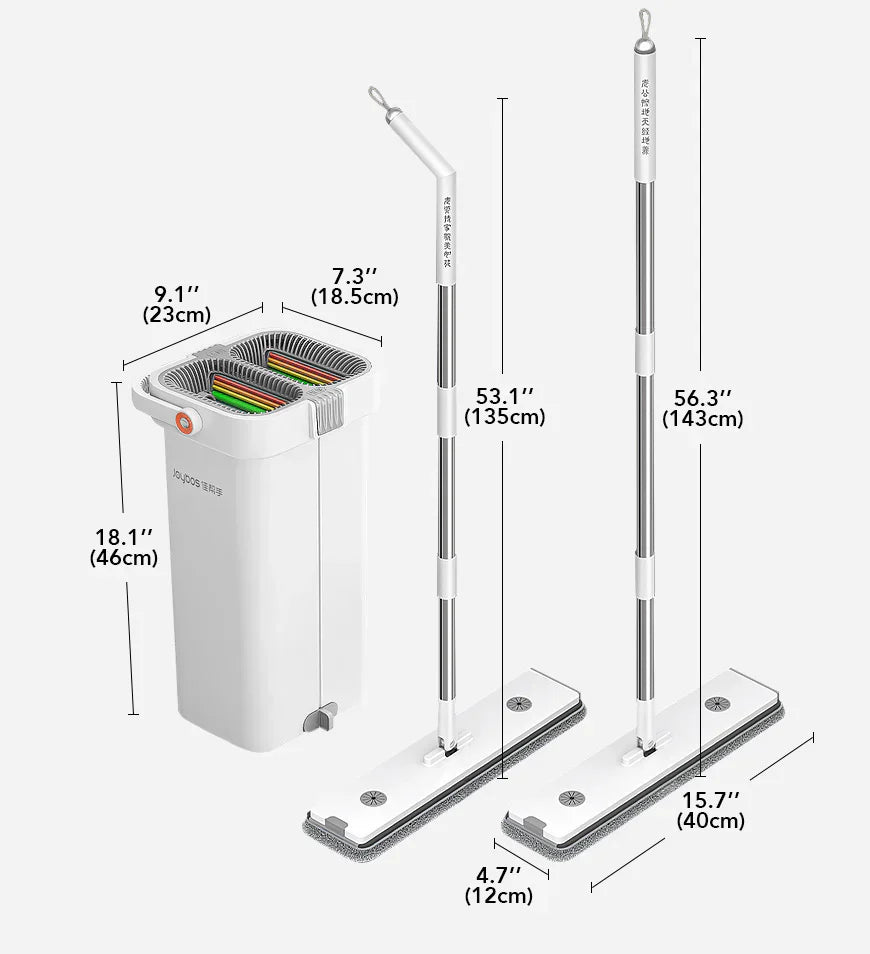 מבצע יום אחרון 55% הנחה🔥2 יחידות סט גדול משודרג של מגב ודלי רצפה שטוחה