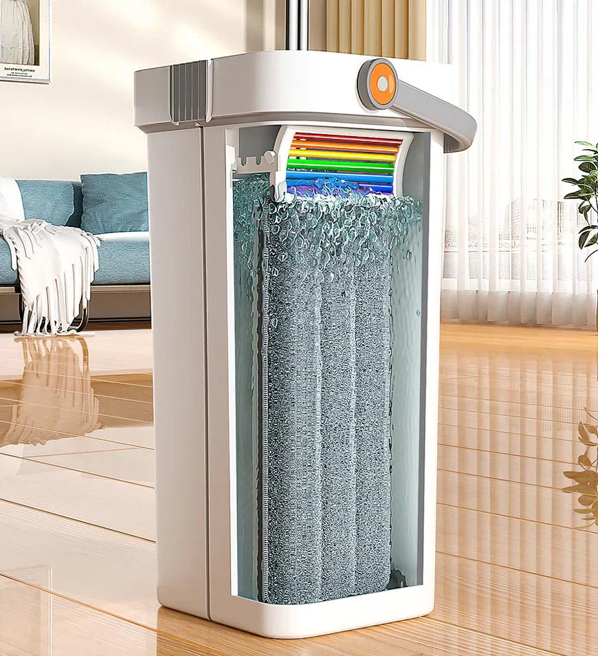 מבצע יום אחרון 55% הנחה🔥2 יחידות סט גדול משודרג של מגב ודלי רצפה שטוחה