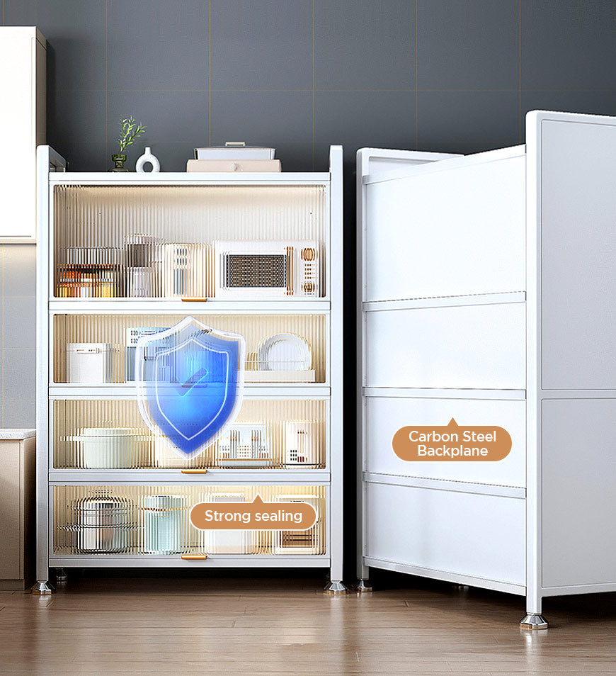 מבצע יום אחרון 82% הנחה🔥ארונות ארגונית אחסון מתכת יציבים 5 קומות עם דלתות שקופות