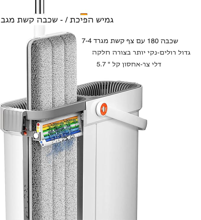 מבצע יום אחרון 55% הנחה🔥2 יחידות סט גדול משודרג של מגב ודלי רצפה שטוחה