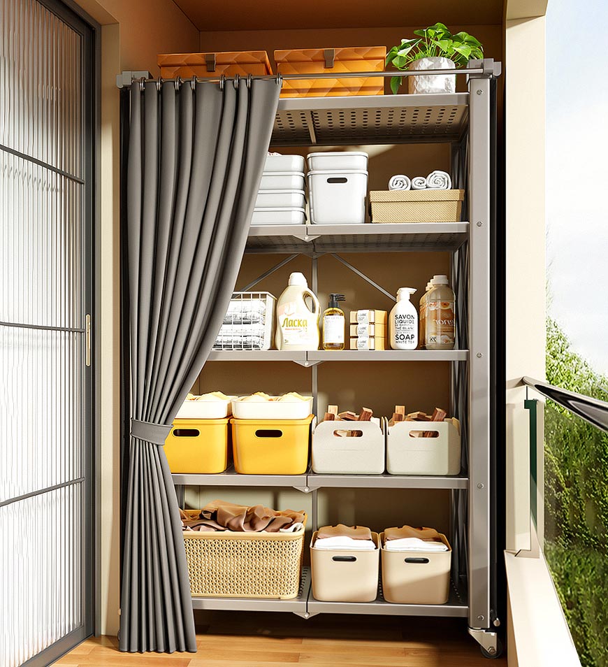 מבצע יום אחרון 76% הנחה🔥מדף ברזל מתכת עצמאי ללא הרכבה