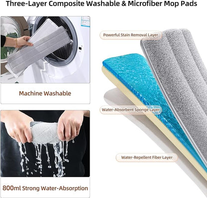 מבצע יום אחרון 55% הנחה🔥2 יחידות סט גדול משודרג של מגב ודלי רצפה שטוחה